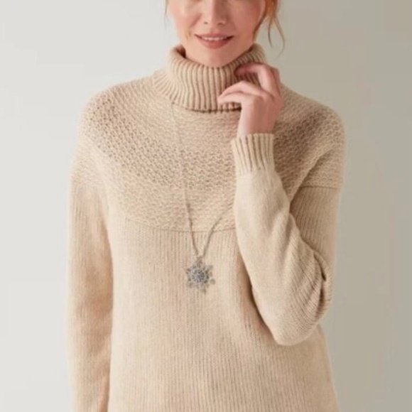 J.Jill Townscape Turtleneck Sequined Sweater M - Picture 2 of 7